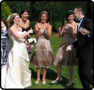 Jason performing card tricks at a wedding.